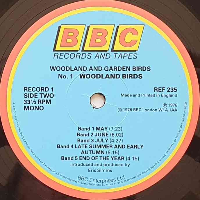 REF 235 Woodland and garden birds Various from the BBC records and Tapes library Label